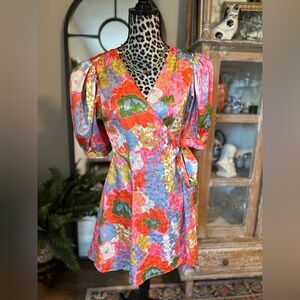 Ronny Kobo Francesca Floral Puff Sleeve Mini Dress